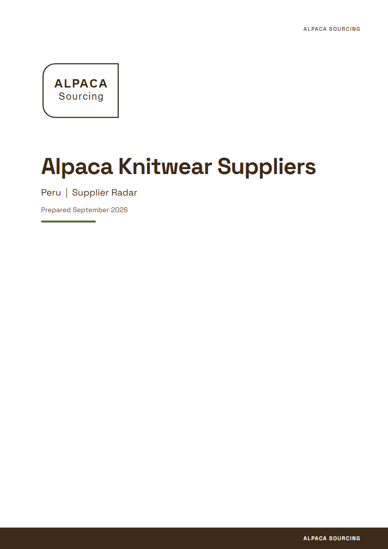 Peru Alpaca Knitwear Suppliers Radar cover